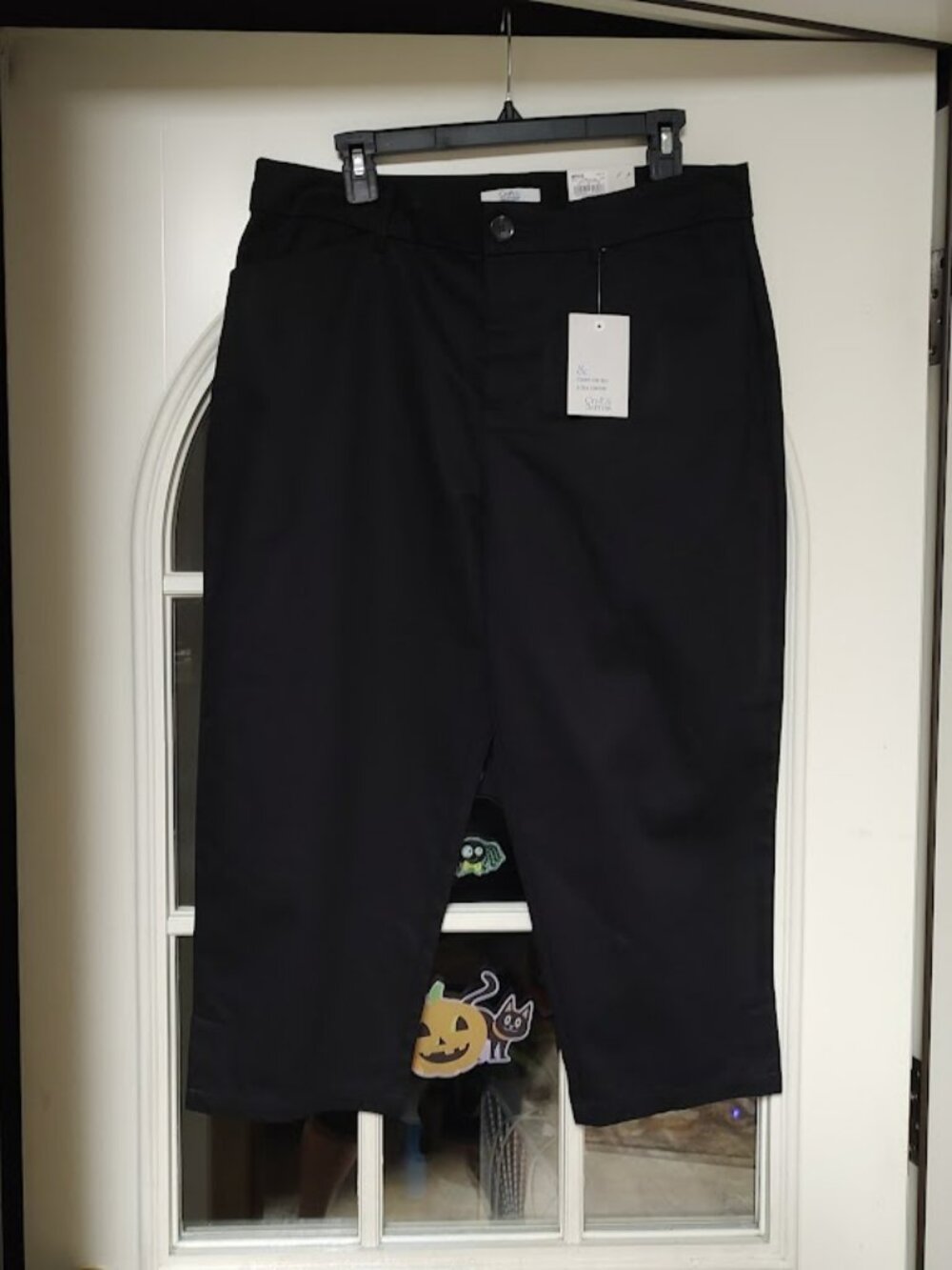 New Croft & Barrow Black Mid Rise Classic Stretch Chino Capri Women's 12